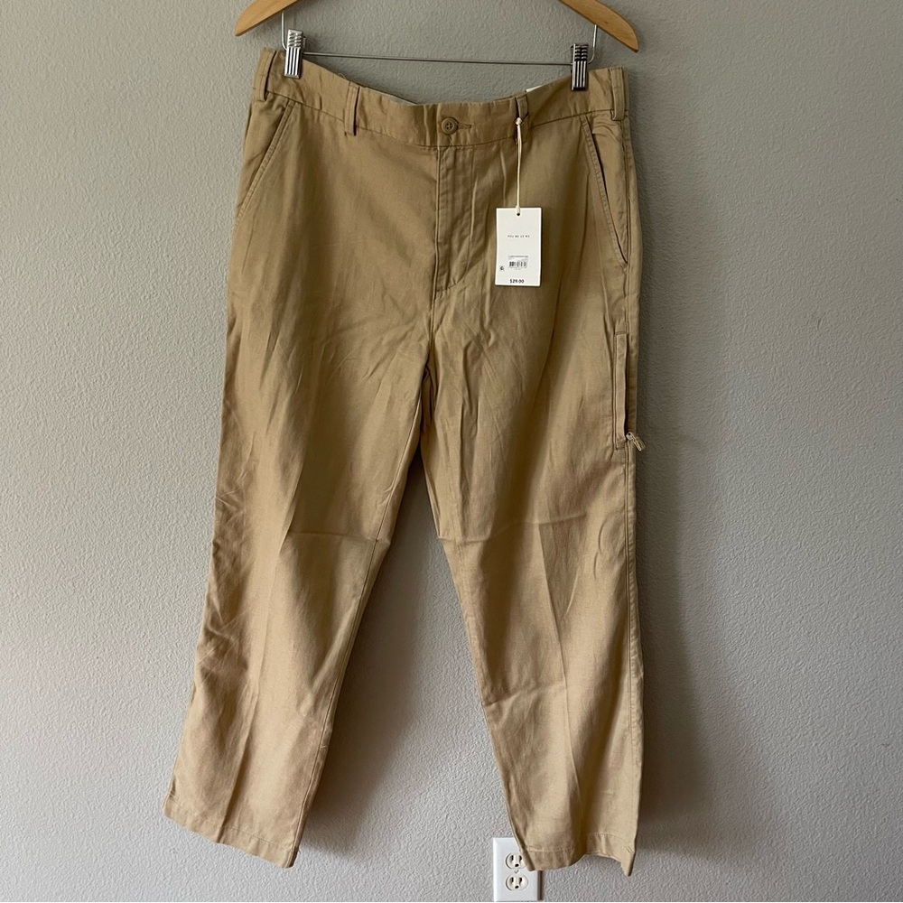 Free Assembly Mens Drawstring Chino Beige Size 34x30